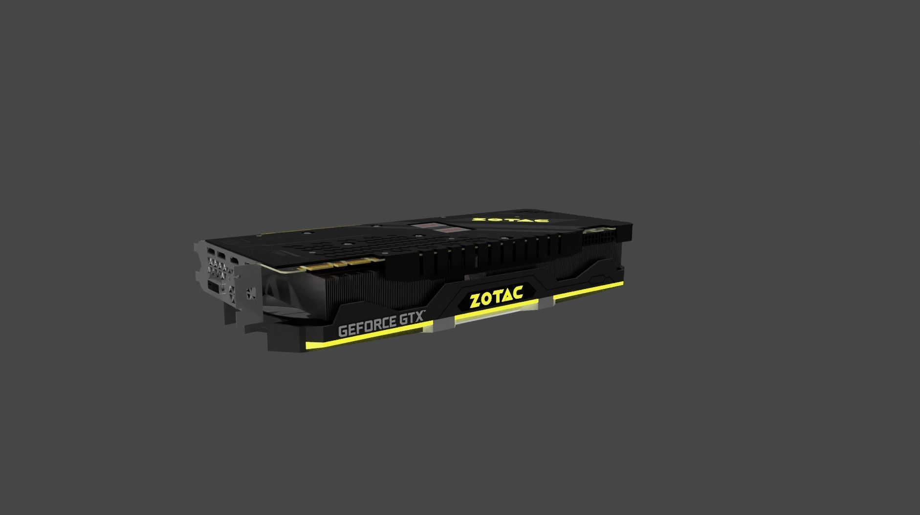 Zotac Amp Extreme NVIDIA GTX 1080 Ti Graphics Card Low-poly 3D model_1