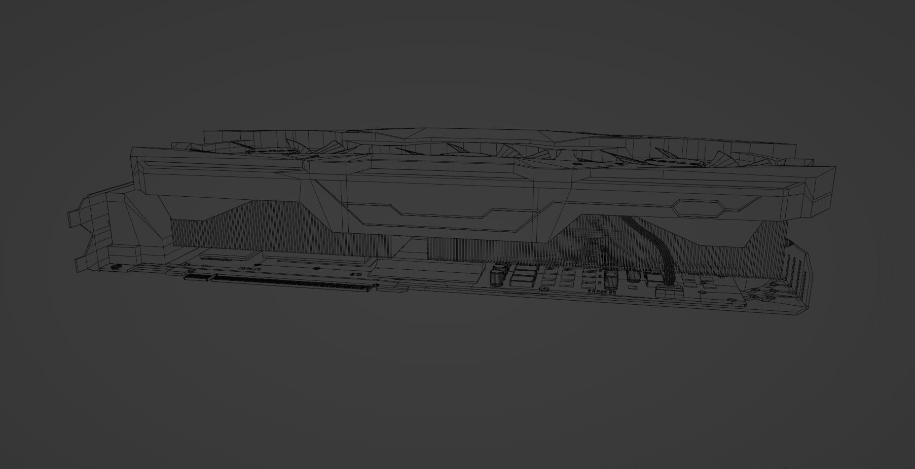 Zotac Amp Extreme NVIDIA GTX 1080 Ti Graphics Card Low-poly 3D model_7