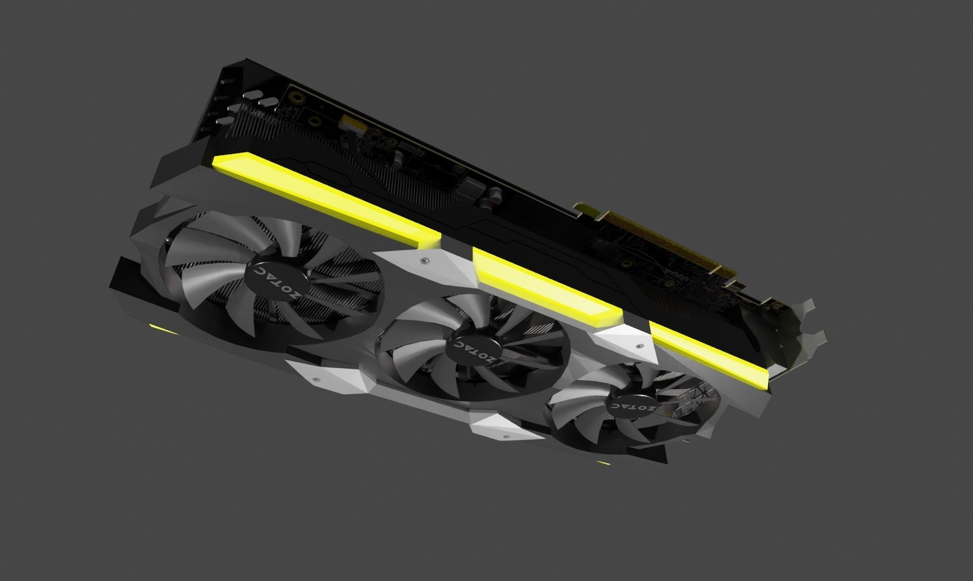 Zotac Amp Extreme NVIDIA GTX 1080 Ti Graphics Card Low-poly 3D model_5