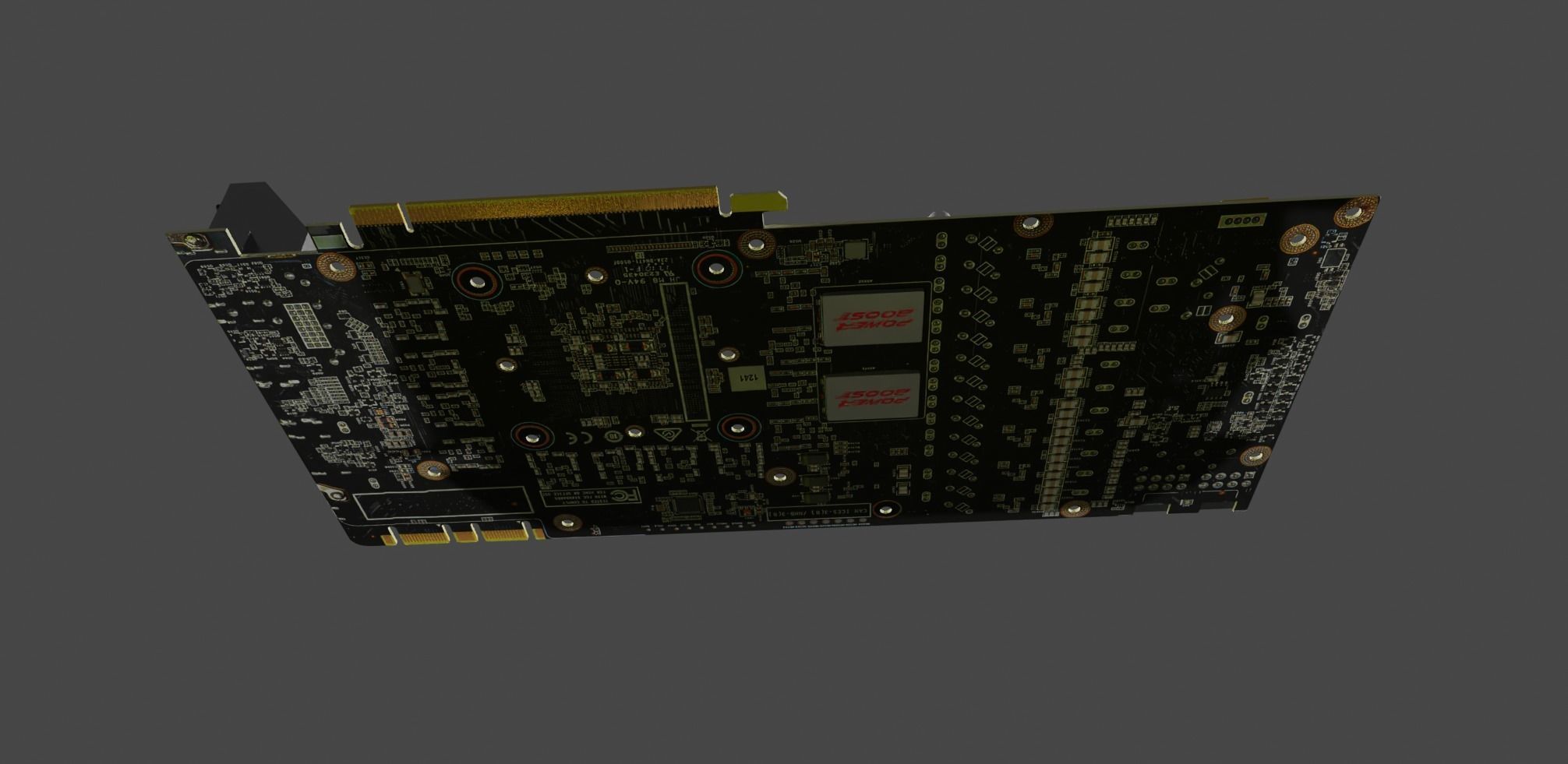 Zotac Amp Extreme NVIDIA GTX 1080 Ti Graphics Card Low-poly 3D model_2