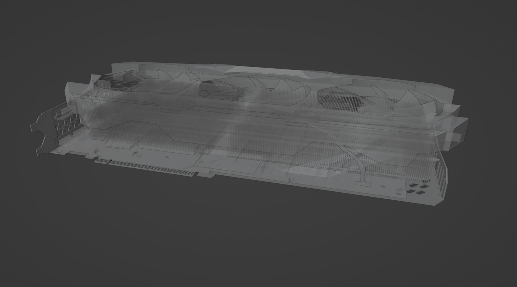 Zotac Amp Extreme NVIDIA GTX 1080 Ti Graphics Card Low-poly 3D model_8