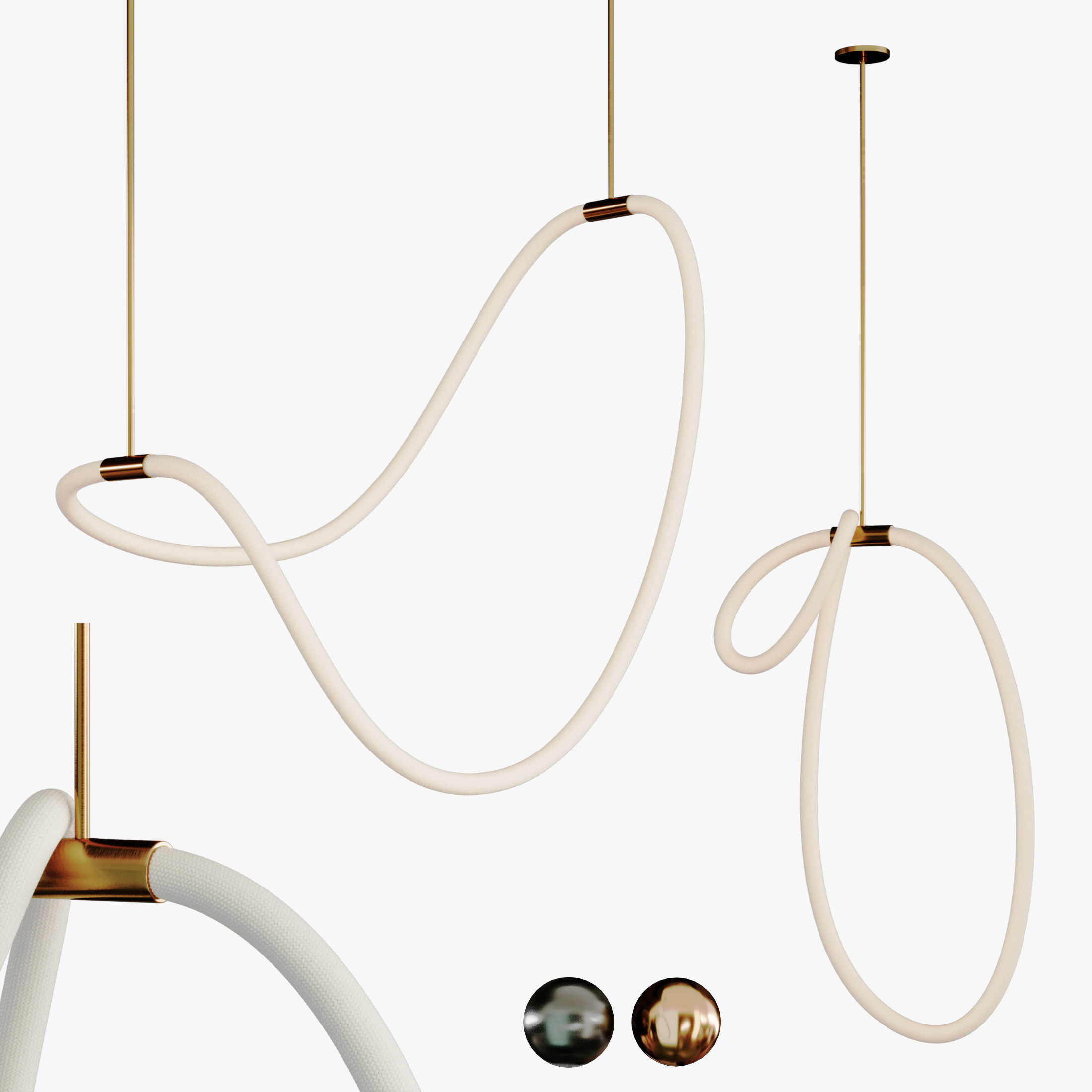 2 Luke Lamp Pendant light 3 - 2 light -2 mat 3D model_1