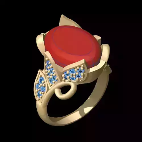 Classic Leaf Ring 3D print model