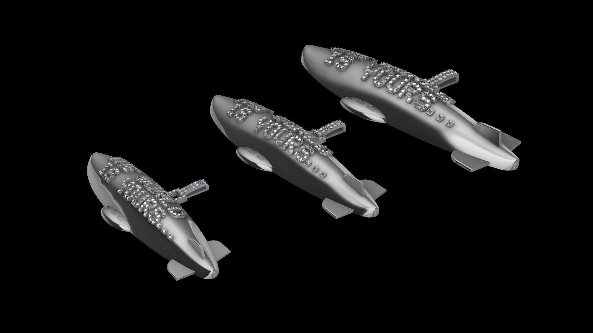 the world is yours blimp pendant multiple sizes 3d  3D print model_1