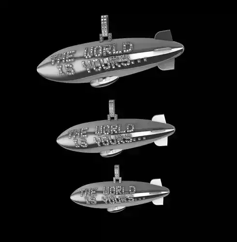 the world is yours blimp pendant multiple sizes 3d  3D print model
