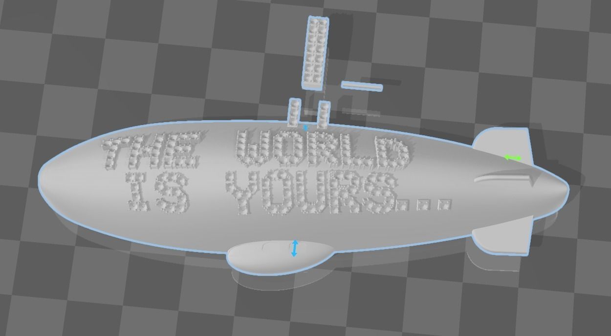 the world is yours blimp pendant multiple sizes 3d  3D print model_19