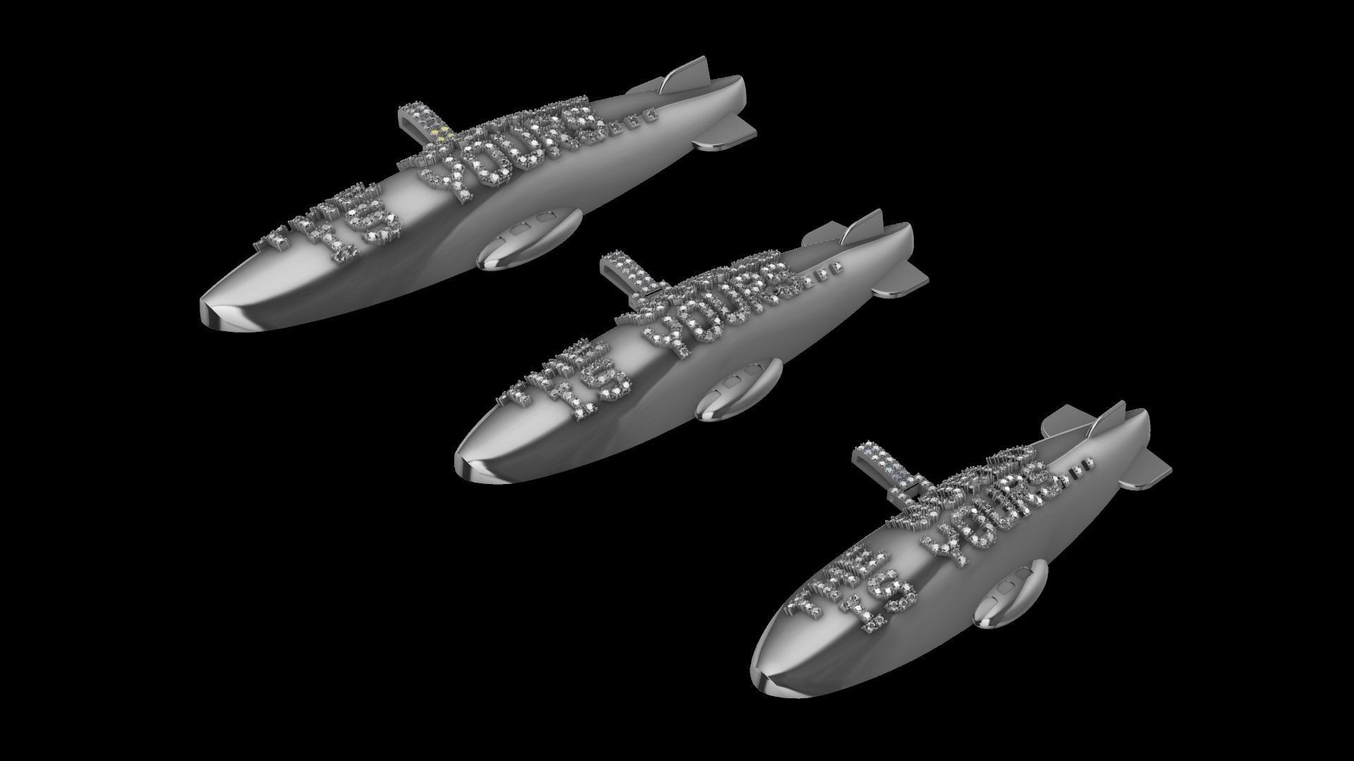 the world is yours blimp pendant multiple sizes 3d  3D print model_2