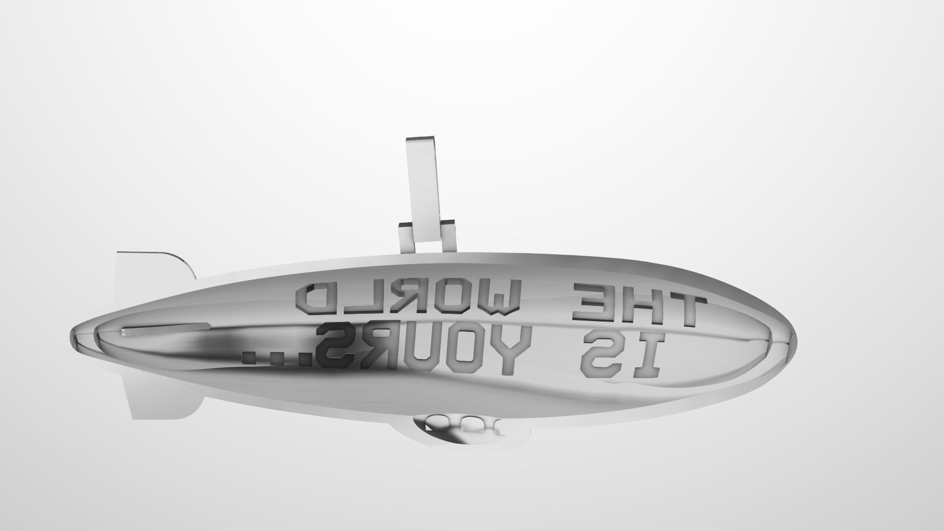 the world is yours blimp pendant multiple sizes 3d  3D print model_12