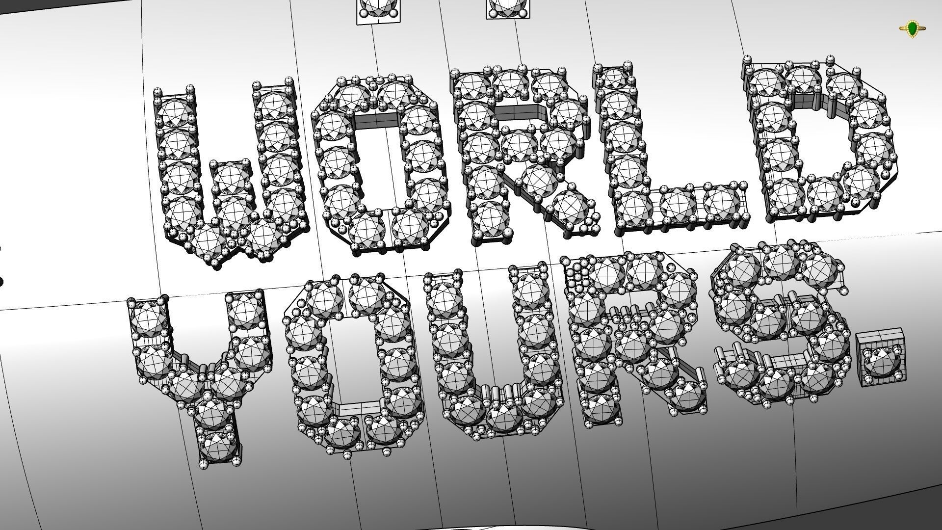 the world is yours blimp pendant multiple sizes 3d  3D print model_10