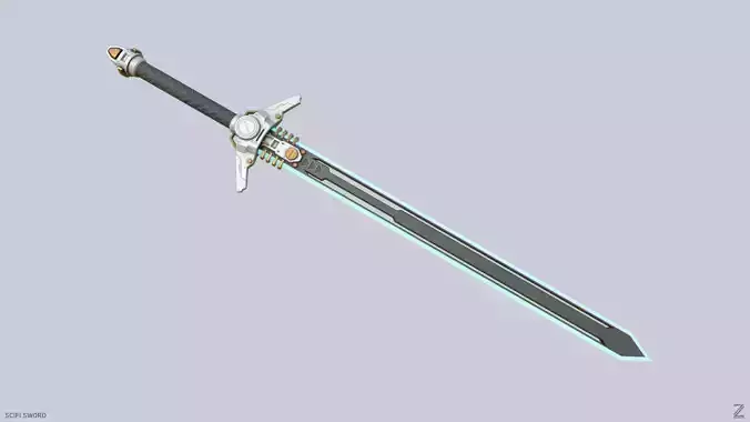 Scifi sword Low-poly 3D model Scifi sword Low-poly 3D model