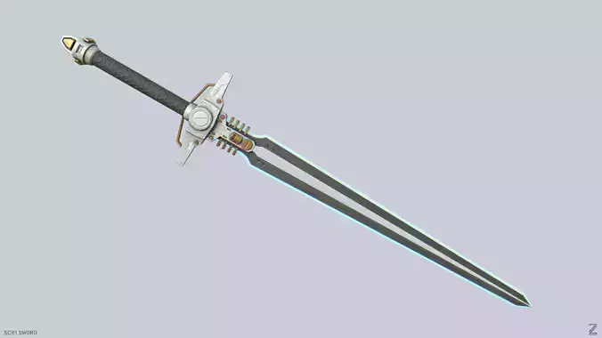 Scifi sword Low-poly 3D model Scifi sword Low-poly 3D model