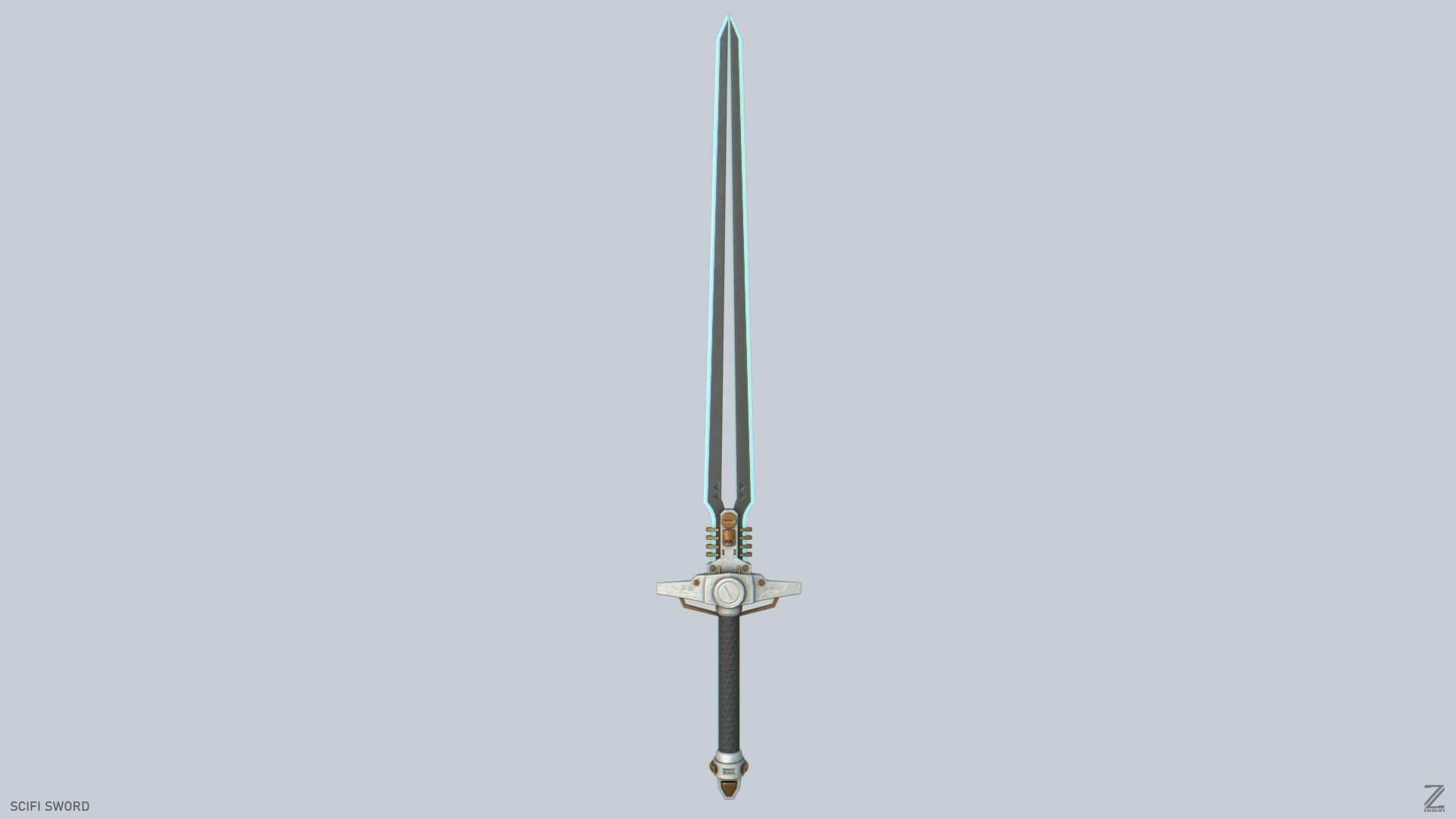 Scifi sword Low-poly 3D model_4