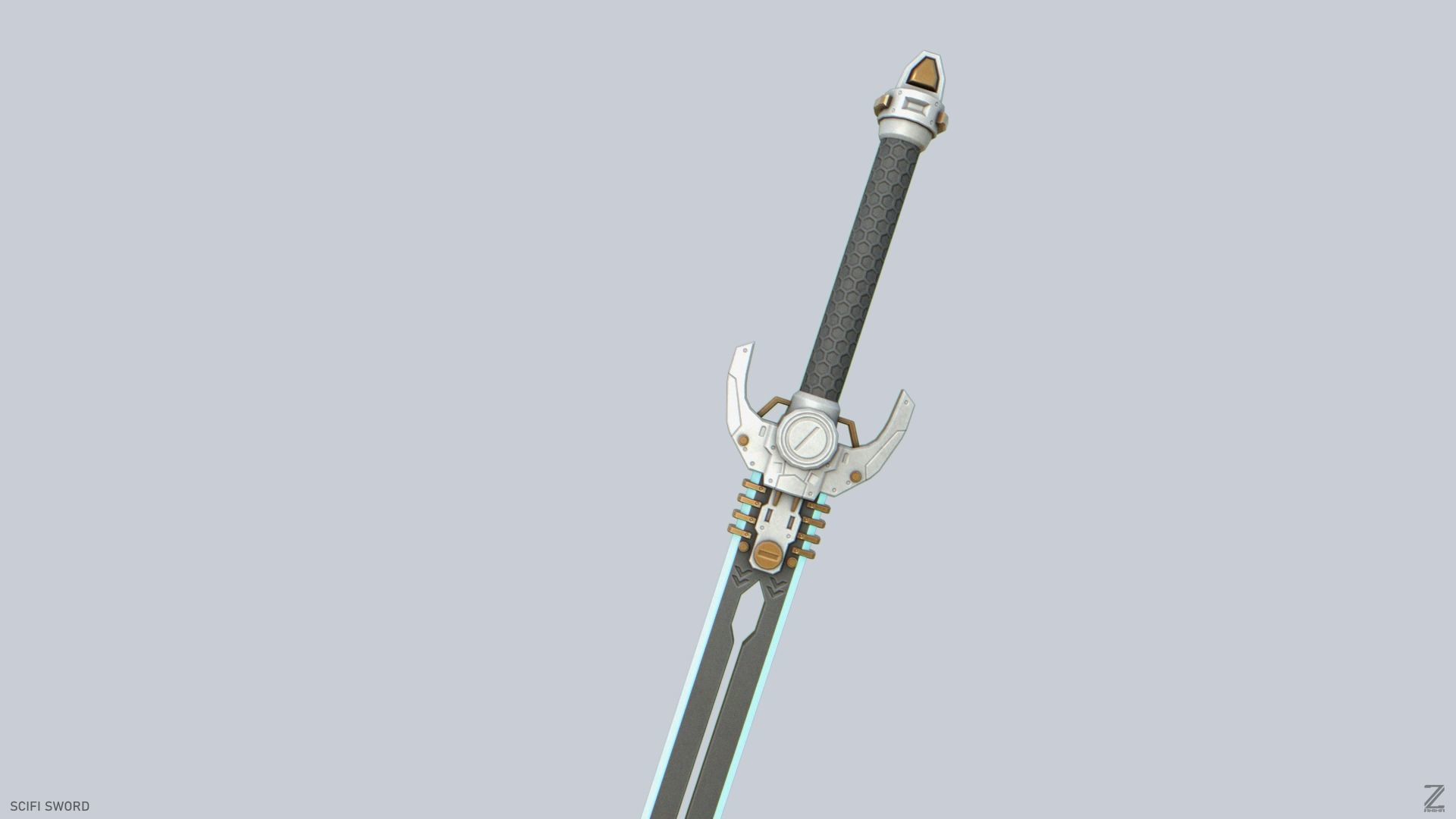 Scifi sword Low-poly 3D model_6