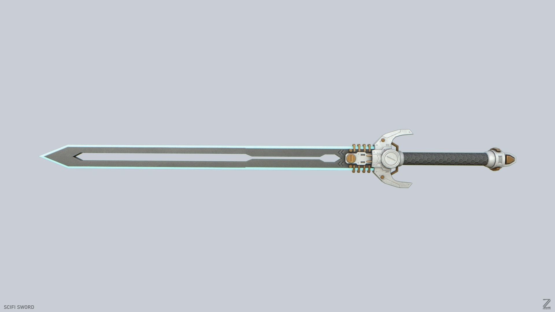 Scifi sword Low-poly 3D model_4