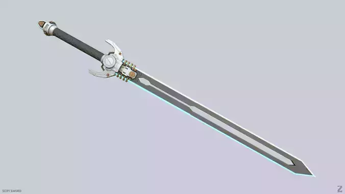 Scifi sword Low-poly 3D model Scifi sword Low-poly 3D model