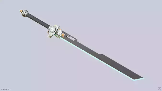 Scifi sword Low-poly 3D model