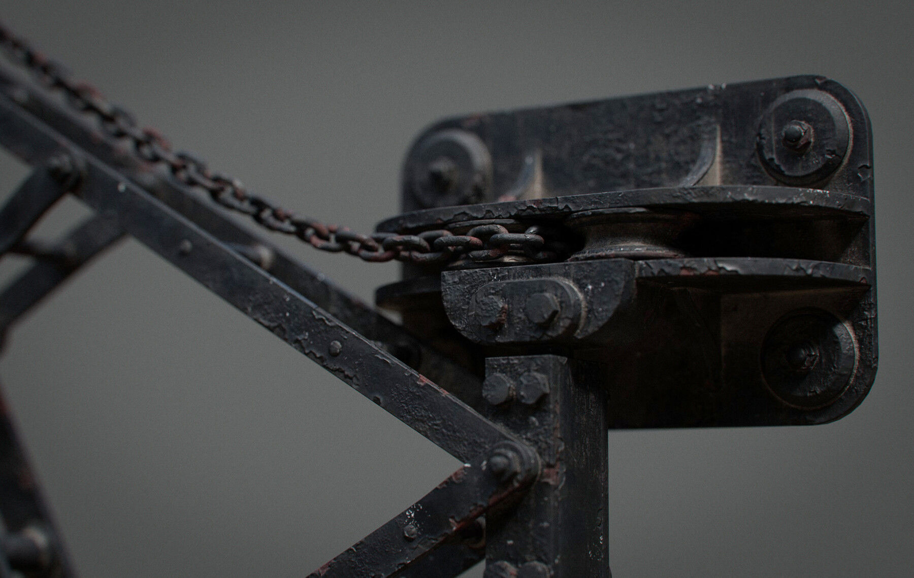 Victorian Industrial Wall Hoists Cranes 3D model_4