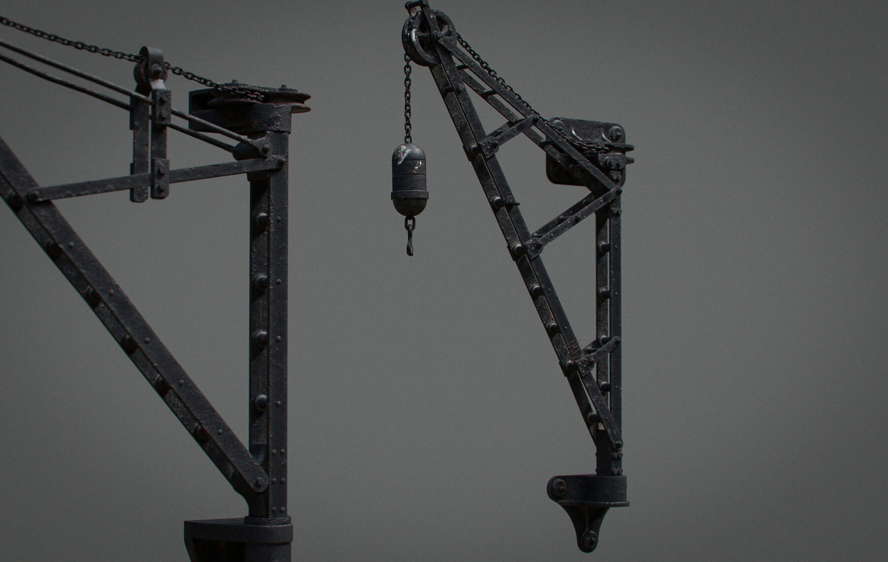 Victorian Industrial Wall Hoists Cranes 3D model_3