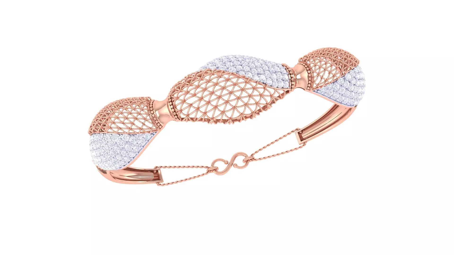 Mesh High Jewelry Italian Diamond Women Bracelets 3dm stl 3D print model