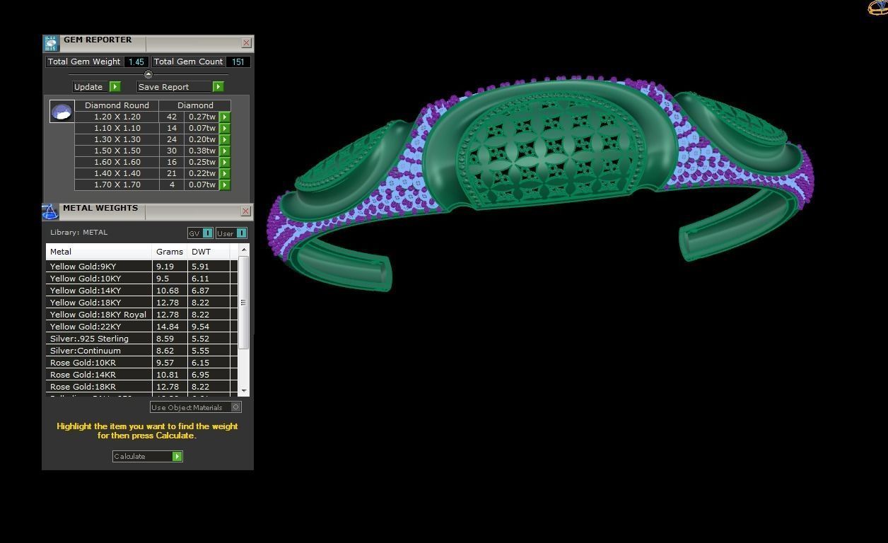 Flower High Jewelry Italian Diamond Women Bracelets 3dm stl 3D print model_4