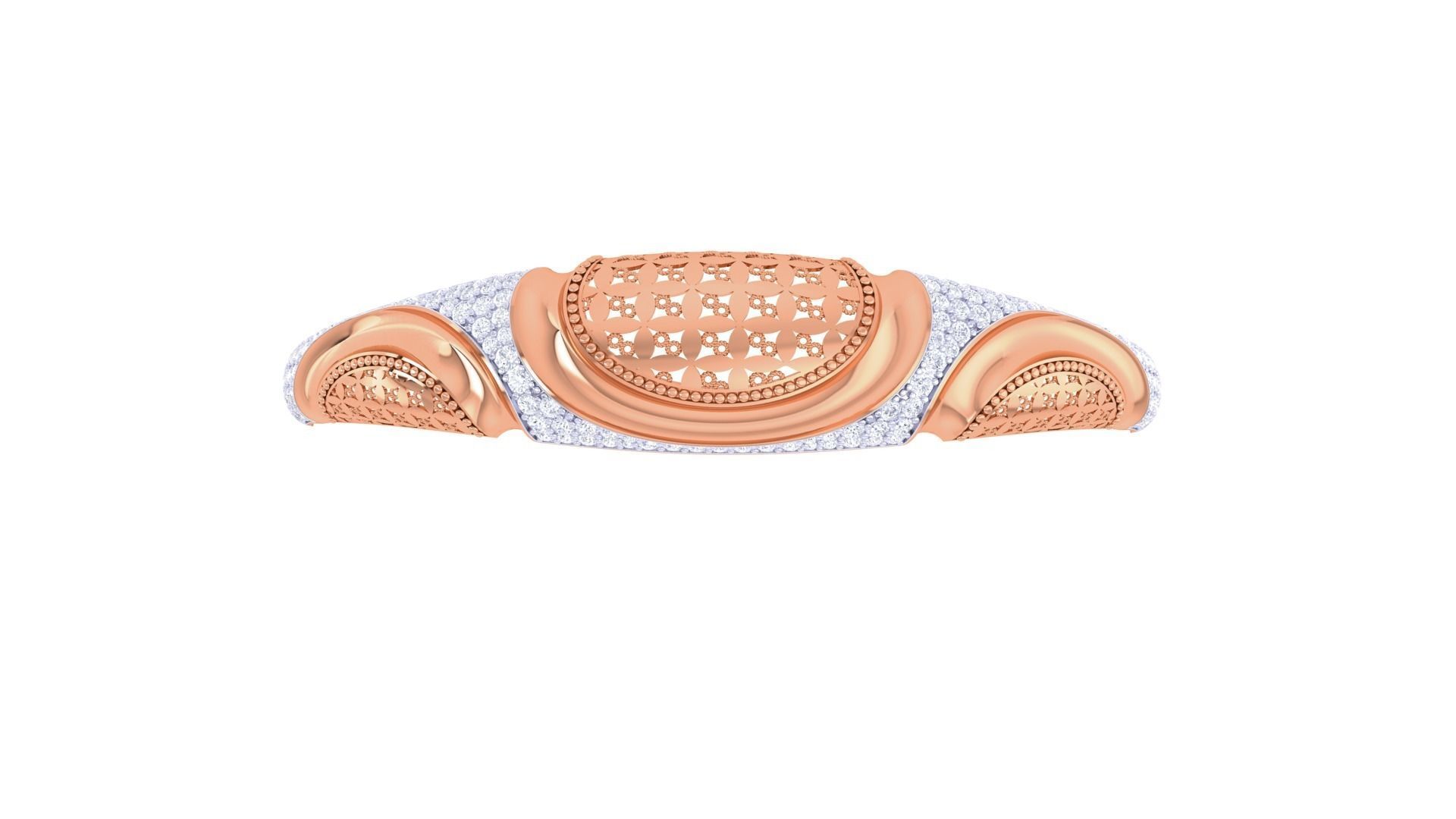 Flower High Jewelry Italian Diamond Women Bracelets 3dm stl 3D print model_9