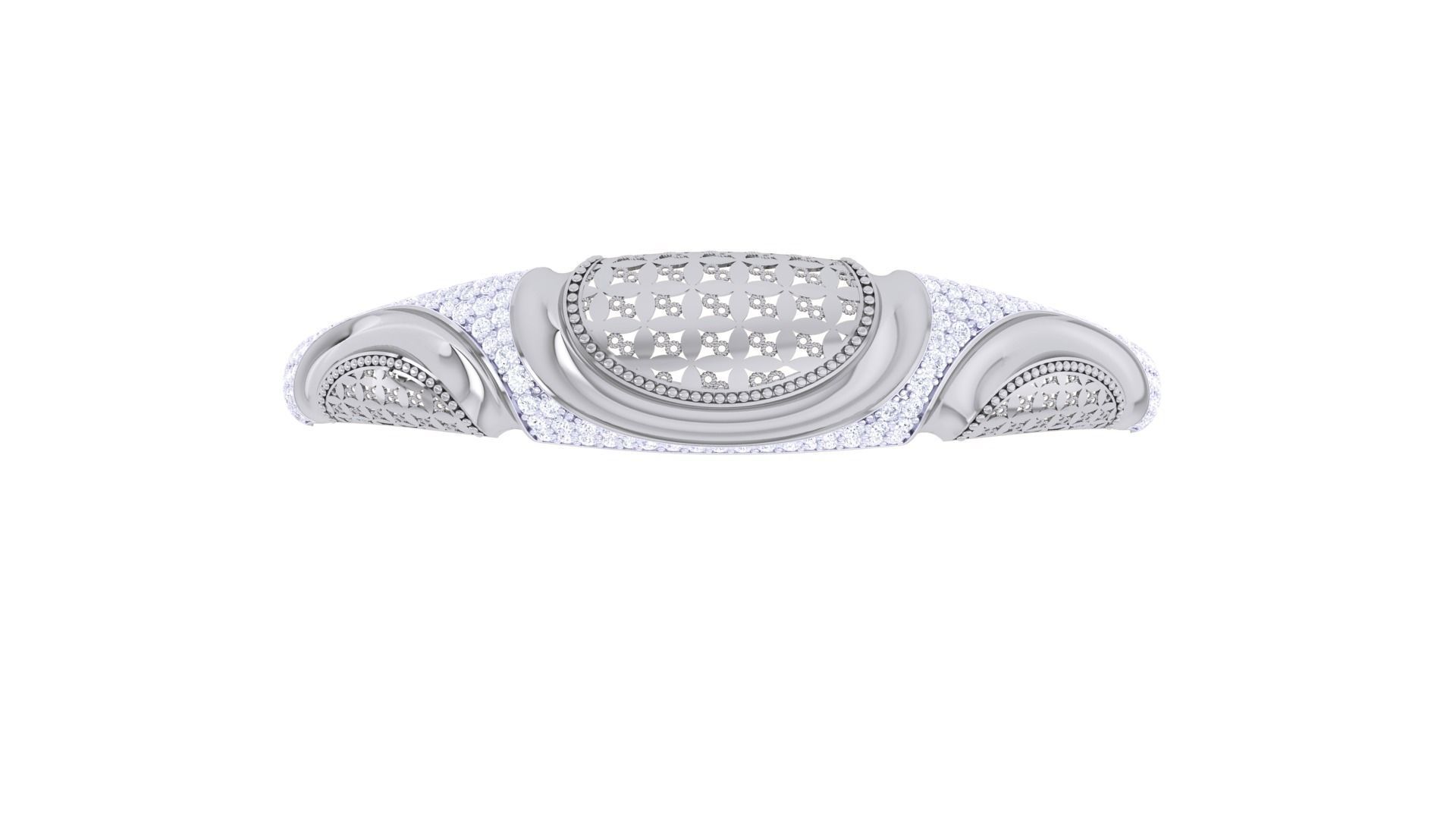 Flower High Jewelry Italian Diamond Women Bracelets 3dm stl 3D print model_8