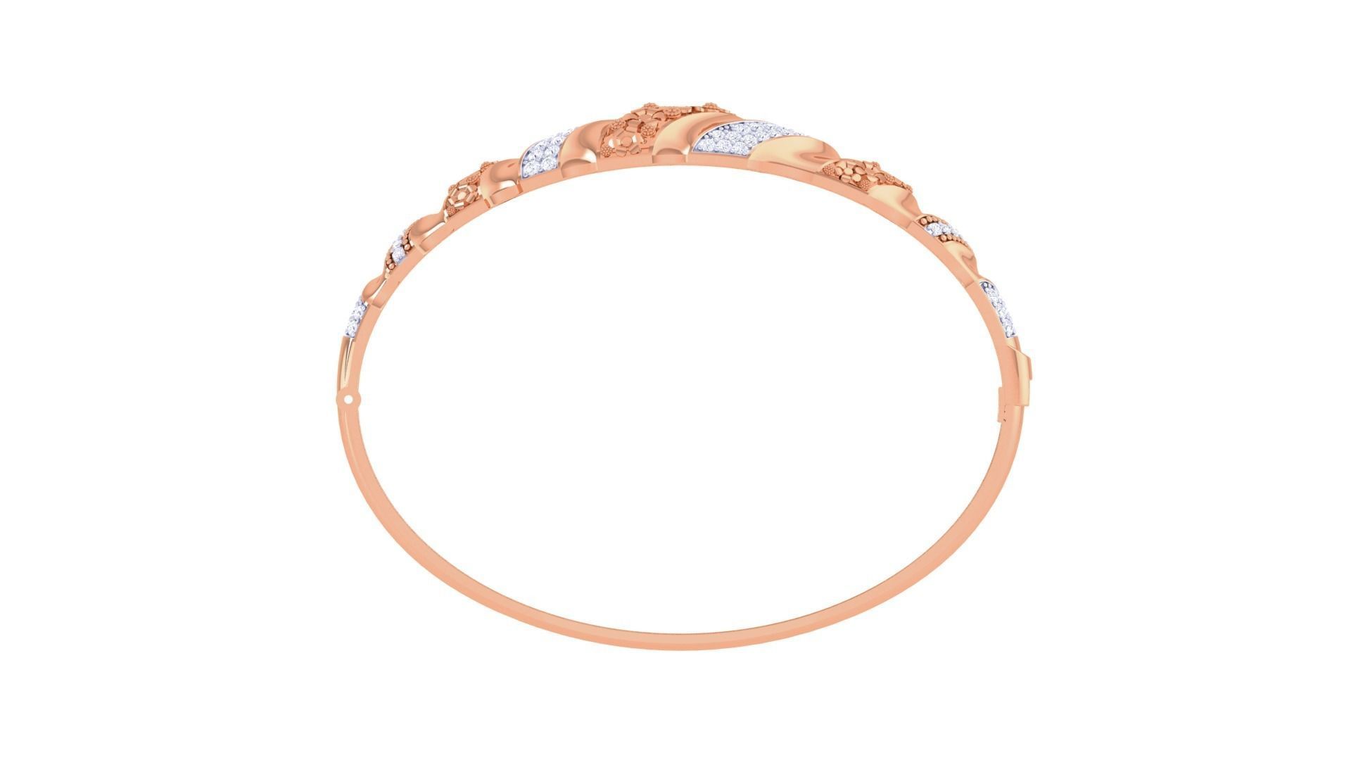 Flower High Jewelry Italian Diamond Women Bracelets 3dm stl obj 3D print model_12