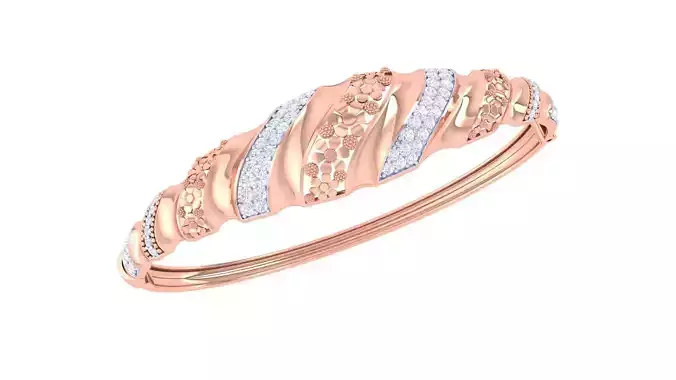 Flower High Jewelry Italian Diamond Women Bracelets 3dm stl obj 3D print model