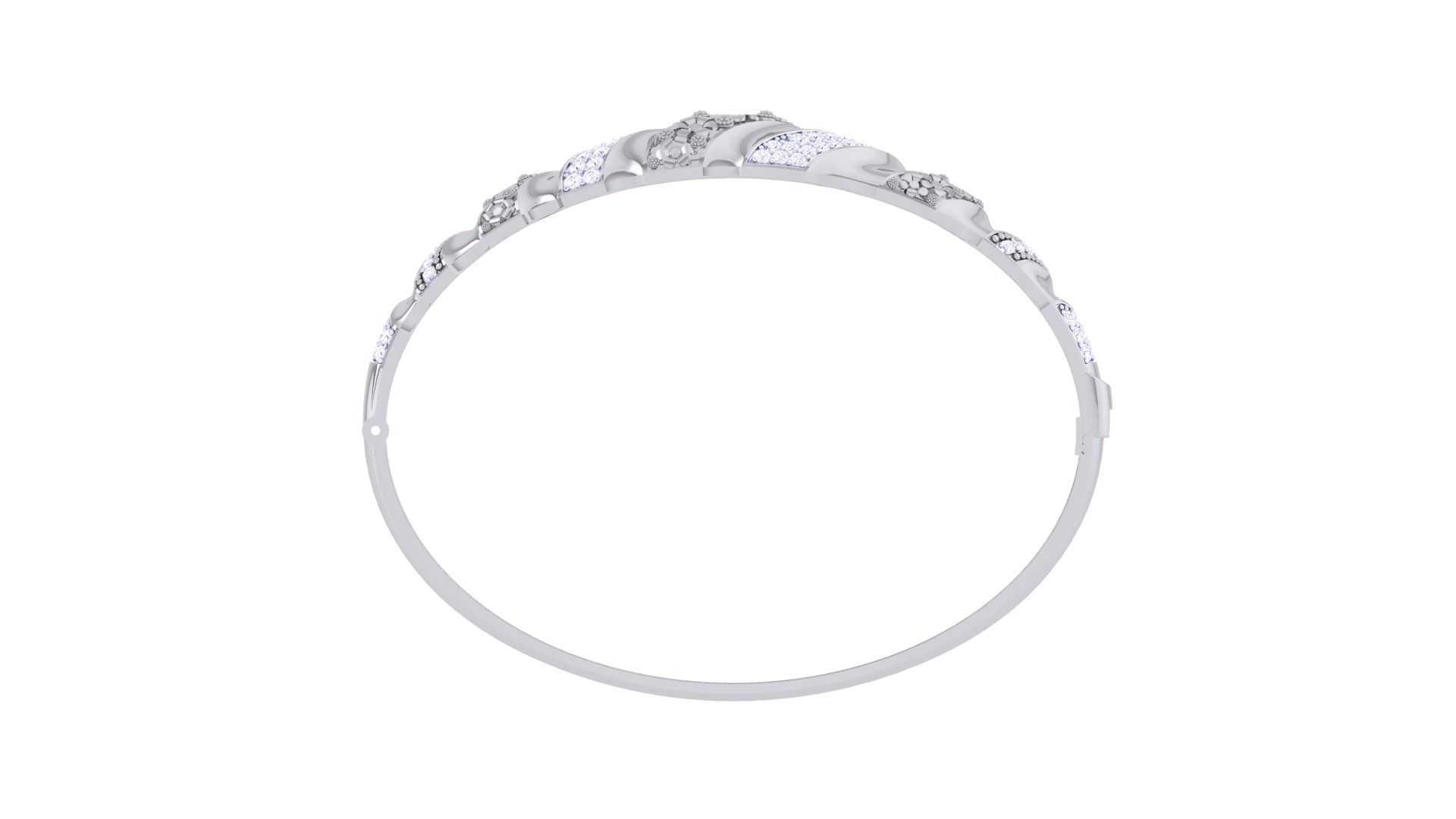 Flower High Jewelry Italian Diamond Women Bracelets 3dm stl obj 3D print model_11