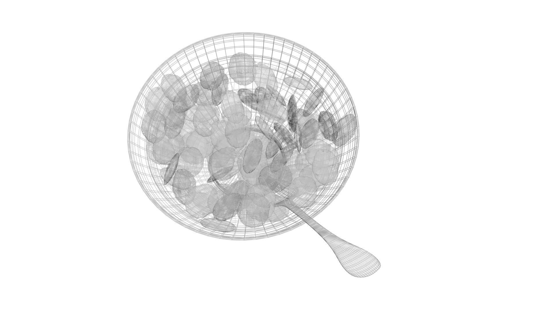 Bowl Of Chocolate Chip Cookie Cereals 3D model_16