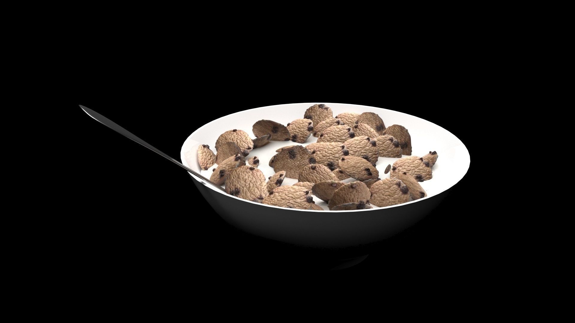 Bowl Of Chocolate Chip Cookie Cereals 3D model_6