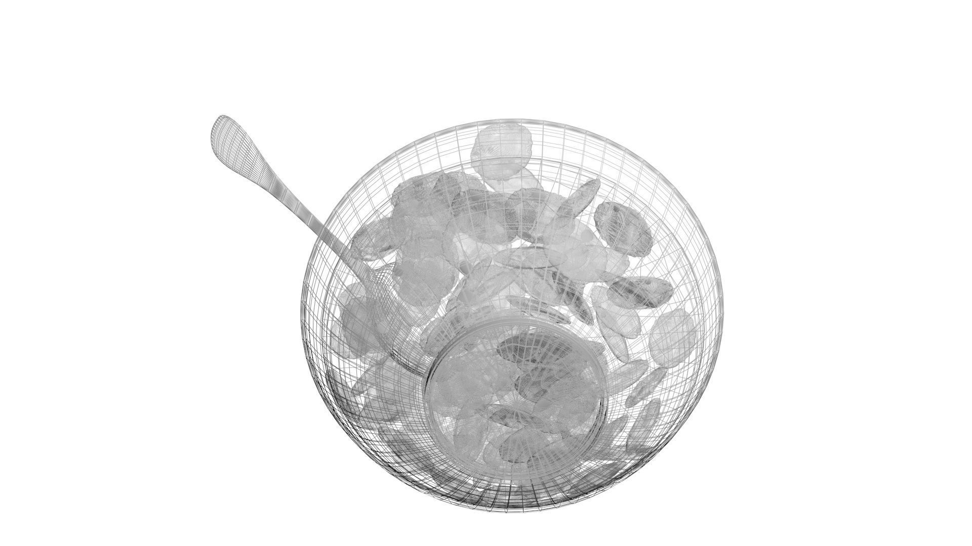 Bowl Of Chocolate Chip Cookie Cereals 3D model_17