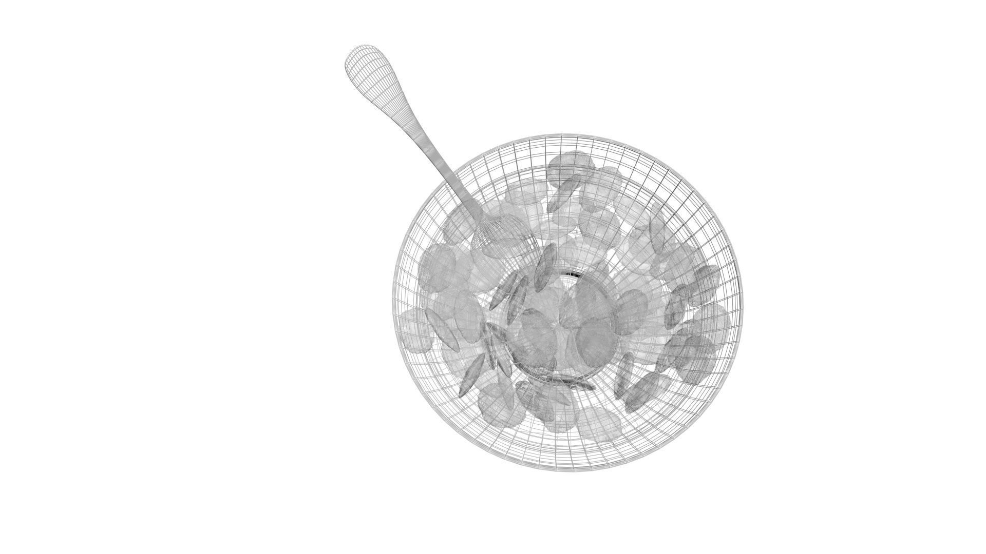 Bowl Of Chocolate Chip Cookie Cereals 3D model_14