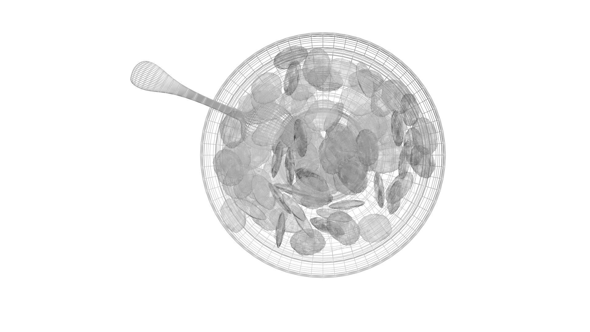 Bowl Of Chocolate Chip Cookie Cereals 3D model_18