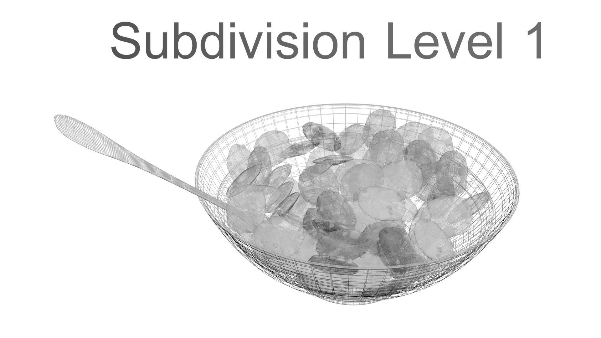 Bowl Of Chocolate Chip Cookie Cereals 3D model_19