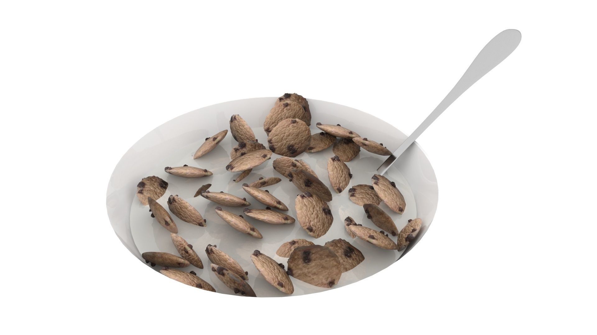 Bowl Of Chocolate Chip Cookie Cereals 3D model_9