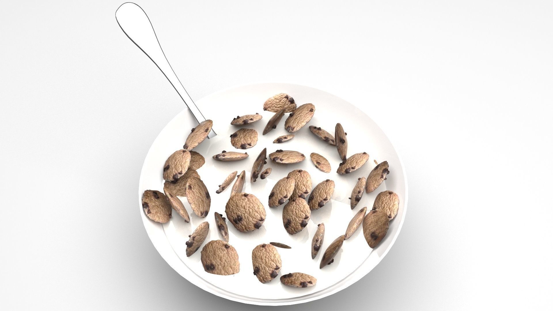 Bowl Of Chocolate Chip Cookie Cereals 3D model_1