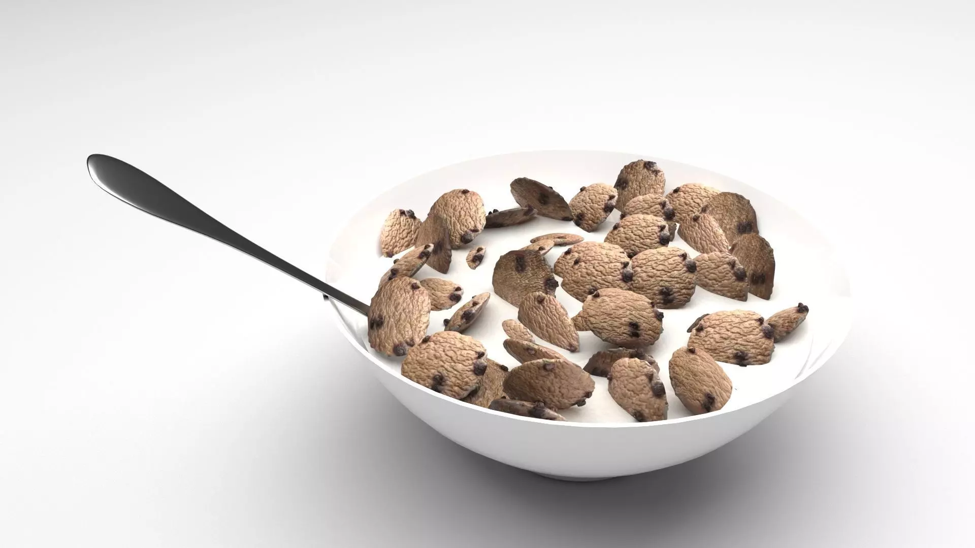 Bowl Of Chocolate Chip Cookie Cereals 3D model_0