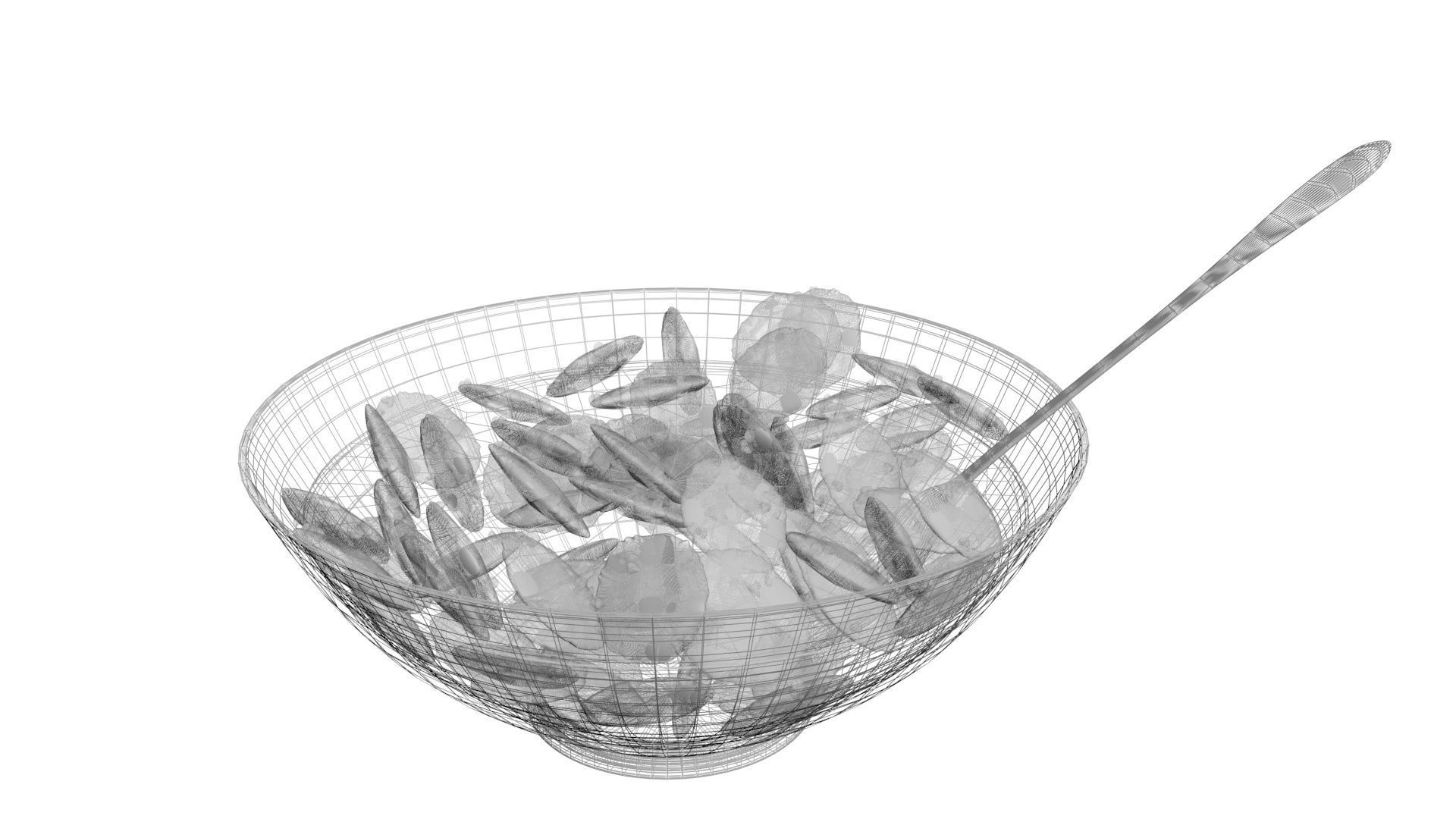Bowl Of Chocolate Chip Cookie Cereals 3D model_15