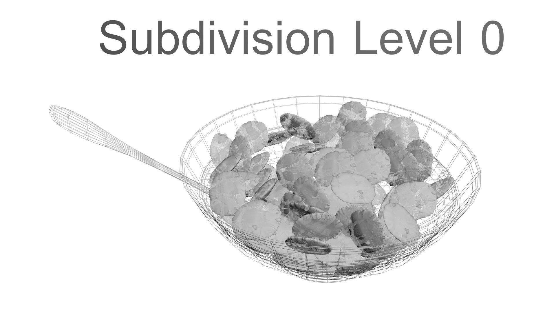 Bowl Of Chocolate Chip Cookie Cereals 3D model_20
