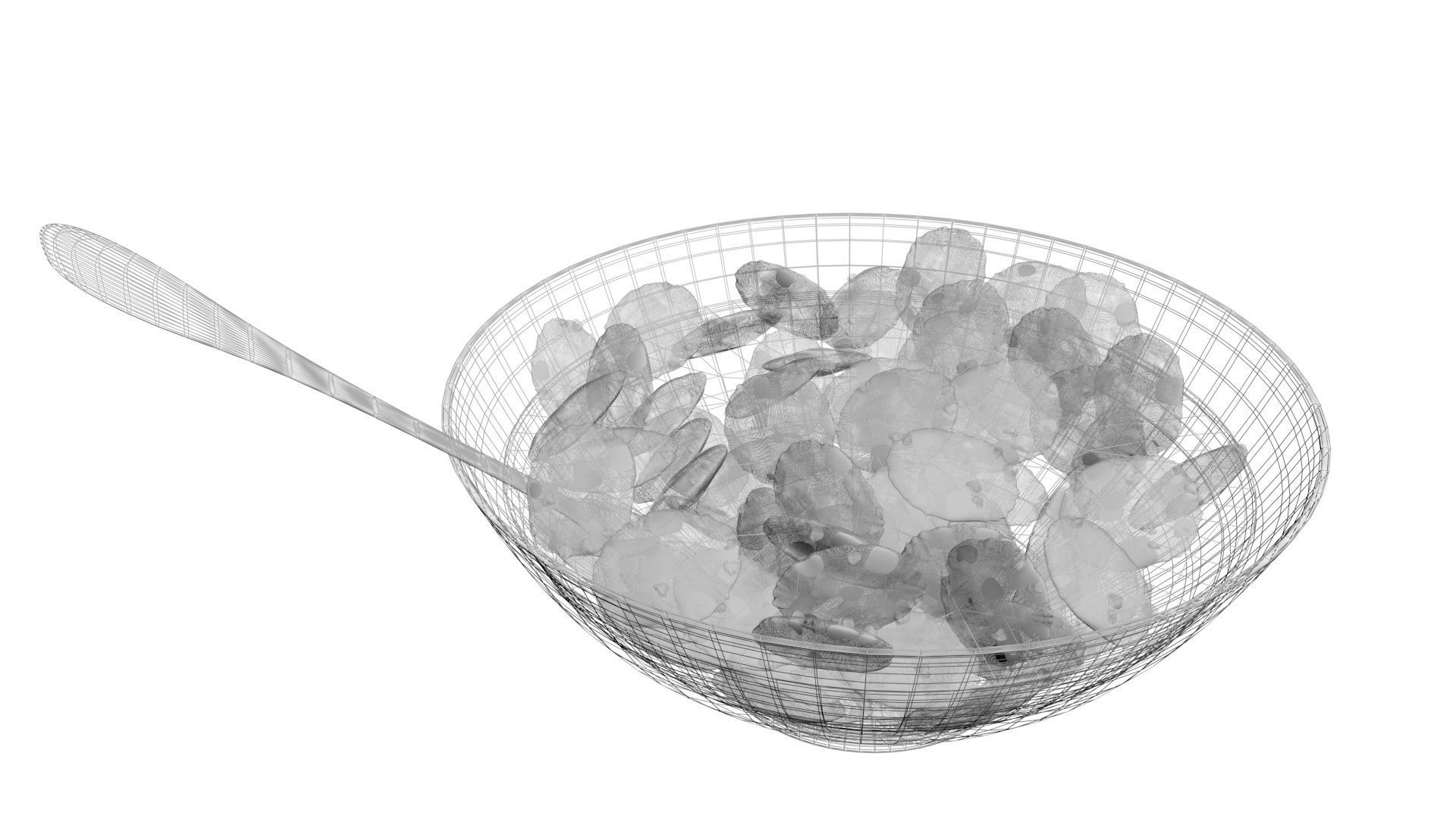 Bowl Of Chocolate Chip Cookie Cereals 3D model_13
