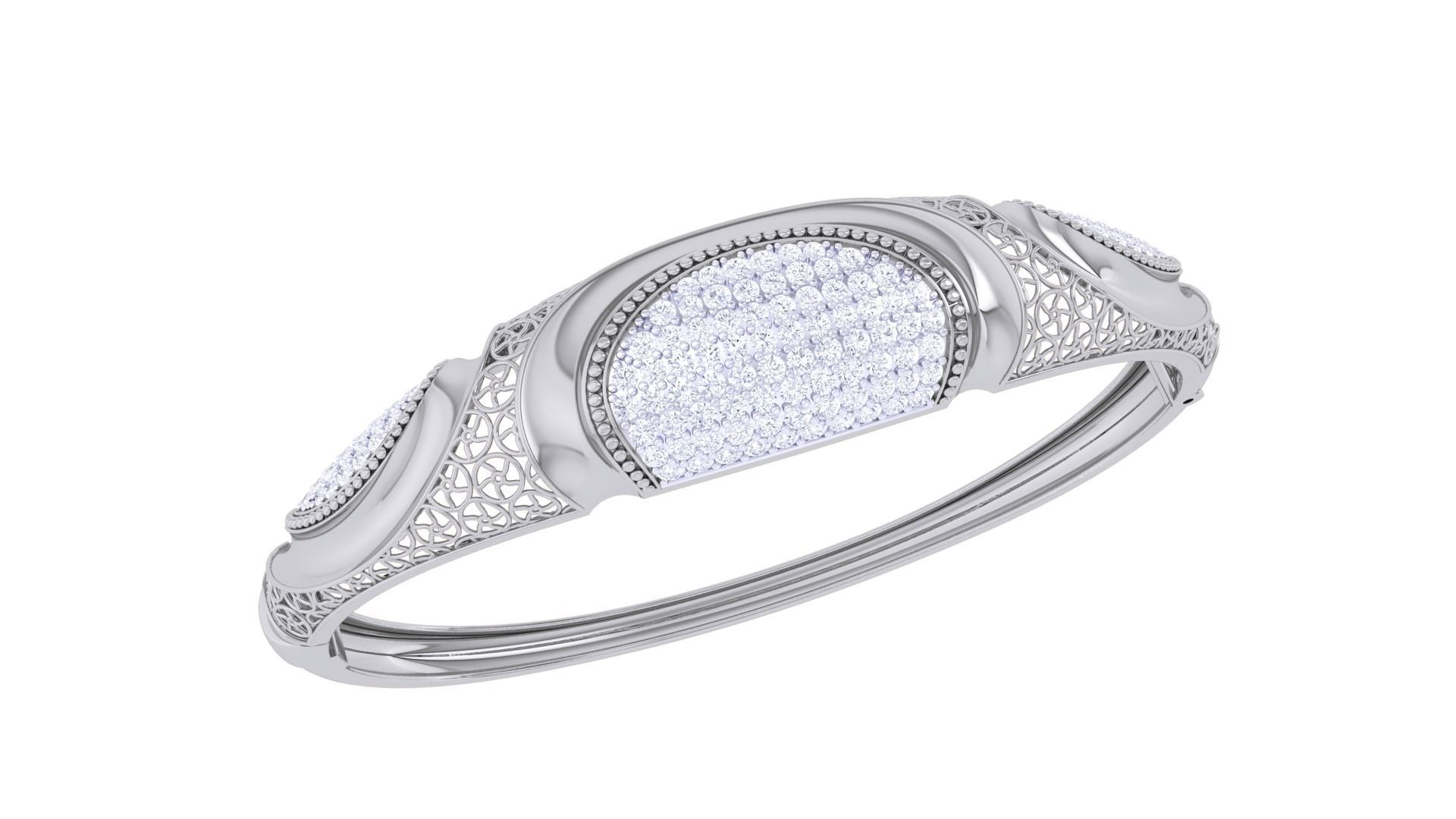 Ultra Vision Mesh High Jewelry Italian Diamond Women Bracelets 3D print model_4