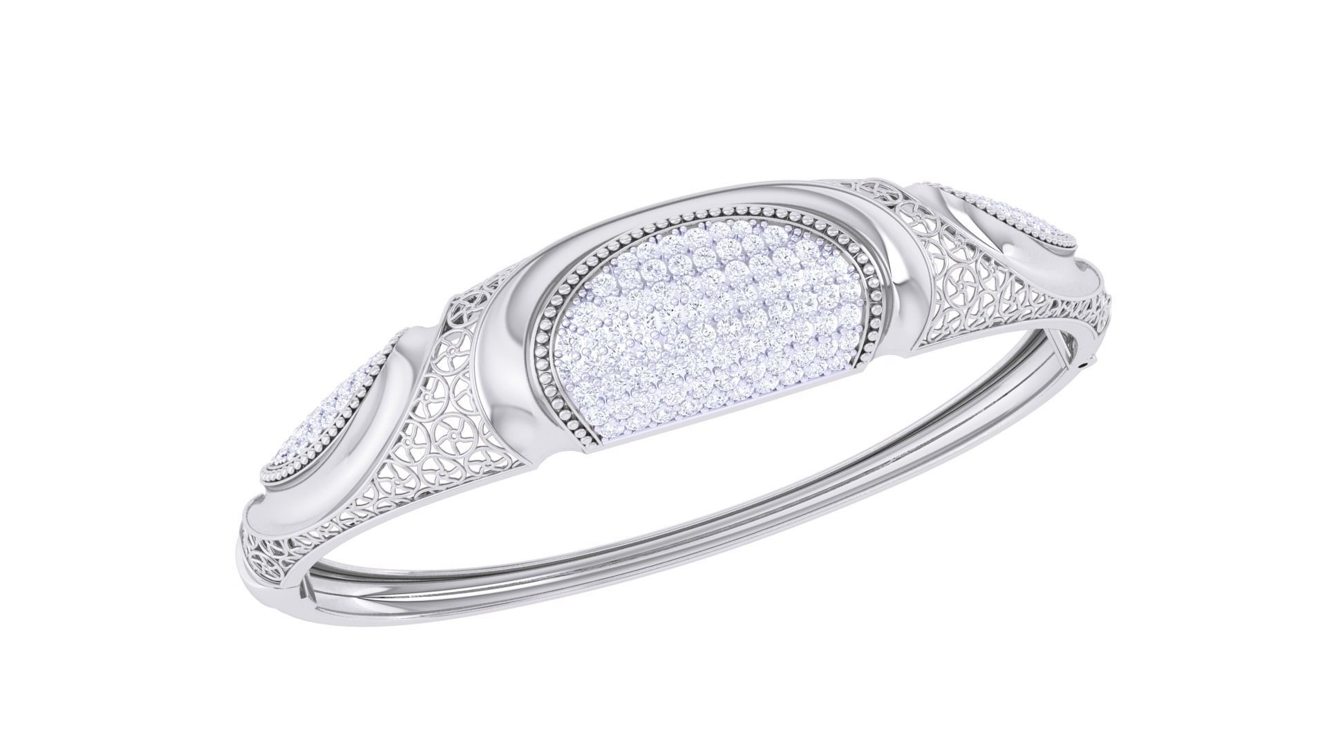 Ultra Vision Mesh High Jewelry Italian Diamond Women Bracelets 3D print model_1