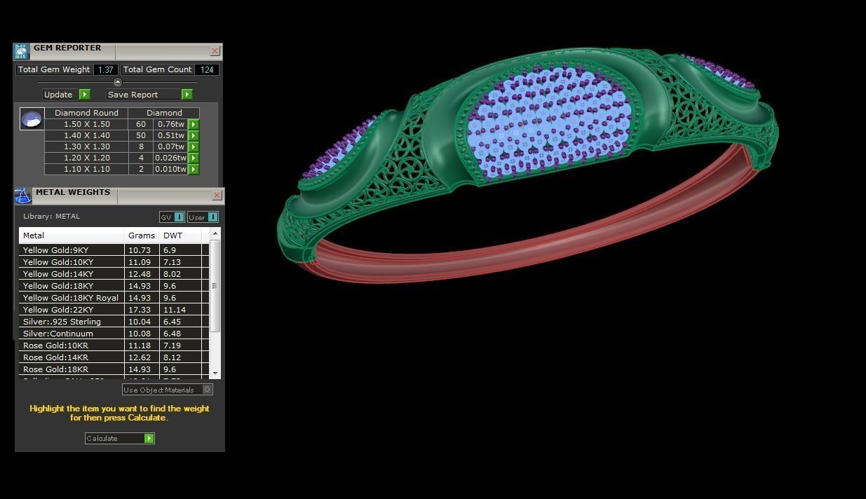 Ultra Vision Mesh High Jewelry Italian Diamond Women Bracelets 3D print model_5