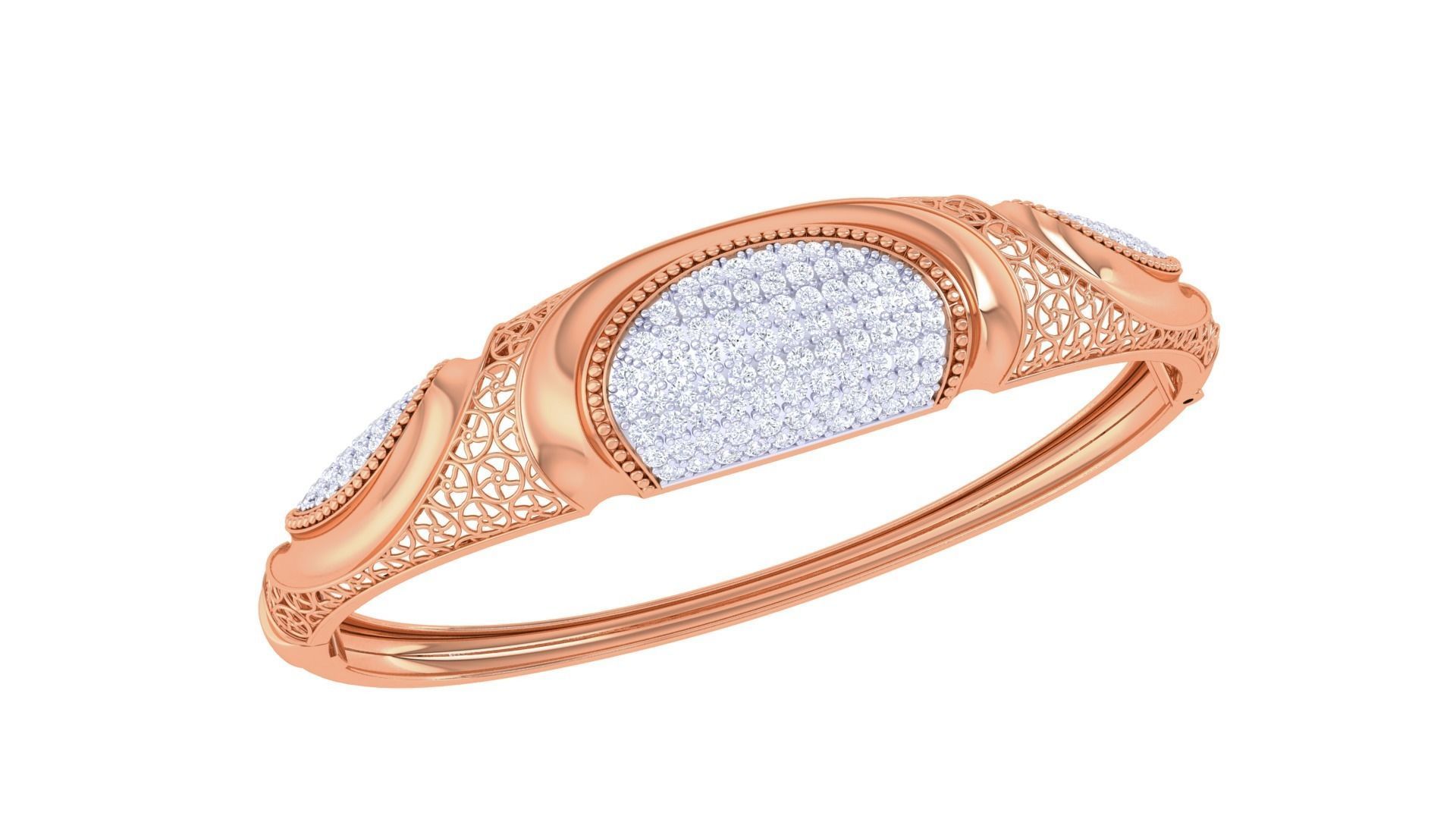 Ultra Vision Mesh High Jewelry Italian Diamond Women Bracelets 3D print model_6