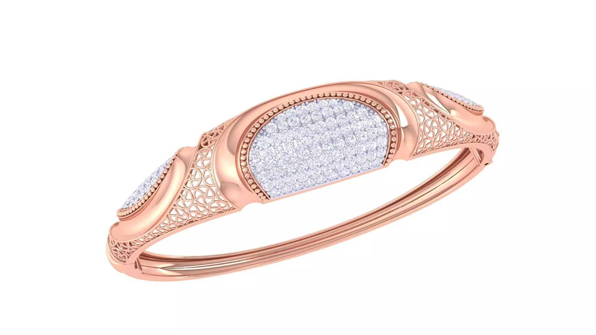 Ultra Vision Mesh High Jewelry Italian Diamond Women Bracelets 3D print model_0