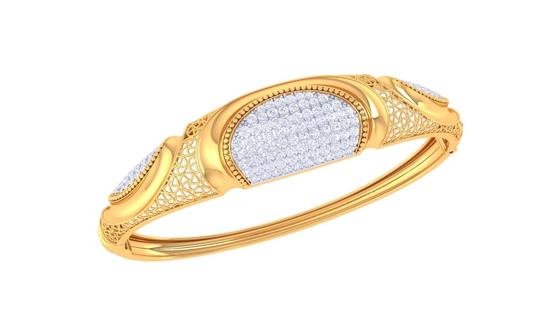 Ultra Vision Mesh High Jewelry Italian Diamond Women Bracelets 3D print model_2