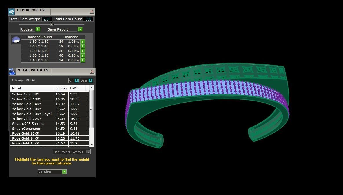 Flower High Jewelry Italian Diamond Women Bracelets 3dm stl  3D print model_4