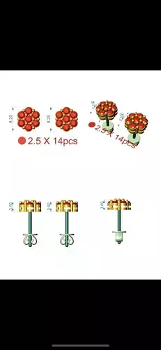 8mm Gold Diamond Flower Cluster 