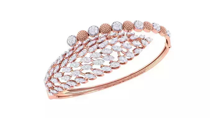 Leaf High Jewelry Italian Diamond Women Bracelets 3dm stl obj